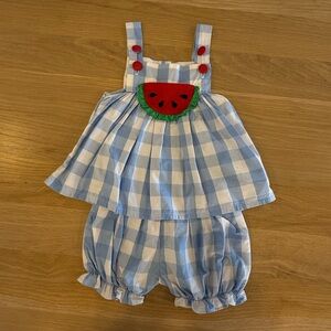 Blue Gingham Watermelon Outfit